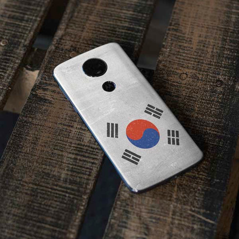 South Korean Flag Distressed Moto E5 Plus Skin